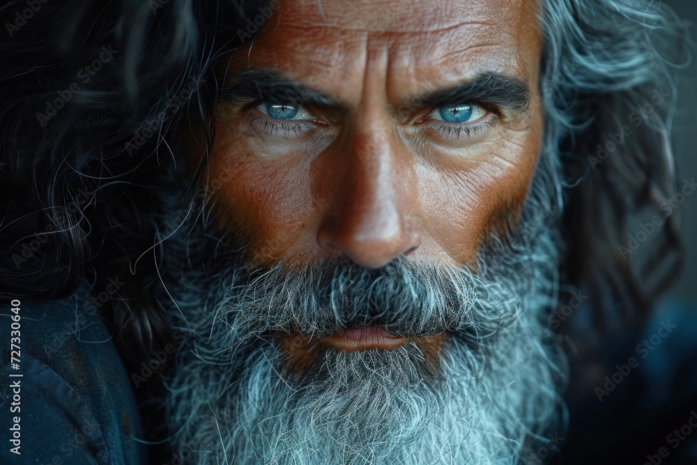 Close-up portrait of an elderly man in traditional attire Close-up portrait of an elderly man in traditional attire