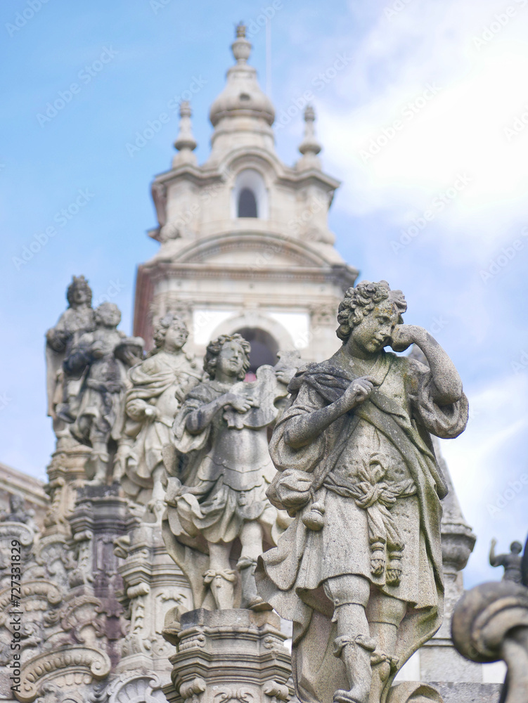 Sculptures on the stairs leading to Bom Jesus do Monte church