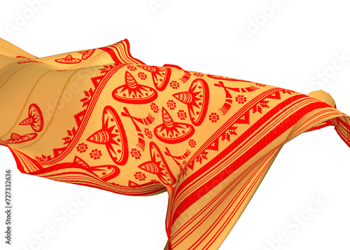 gamosa or gamusa from assam transparent png. gamosa or gamusa is an article of significance for the indigenous people of Assam, India. It is generally a white rectangular piece of cloth. 