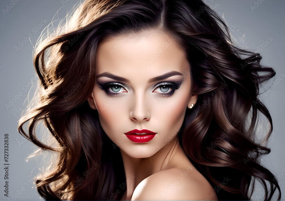 Naklejka premium Fashion portrait of the artistic beautiful woman