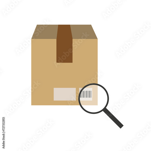 Vector illustration of box package search icon sign and symbol. colored icons for website design 