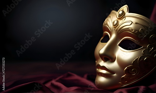 Theater mask on the dark background photo