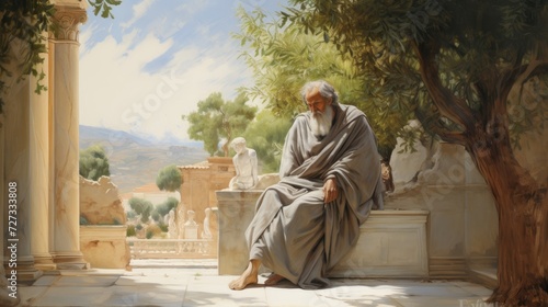 Greek philosophers led lives filled with vibrant discussions, where ideas and knowledge thrived. photo
