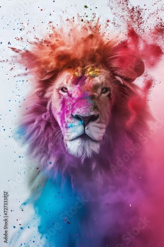 Animal and holi powder explosion of colours © Femke