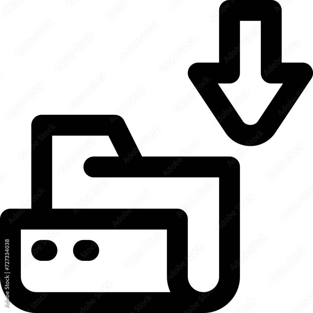 folder download icon. vector line icon for your website, mobile, presentation, and logo design. folder download icon. vector line icon for your website, mobile, presentation, and logo design.