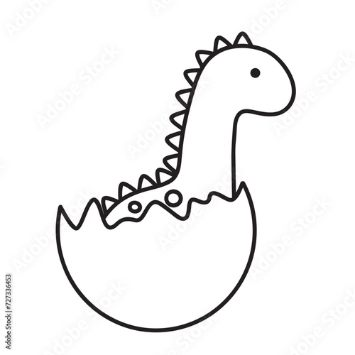 cute vector illustration of baby dinosaur