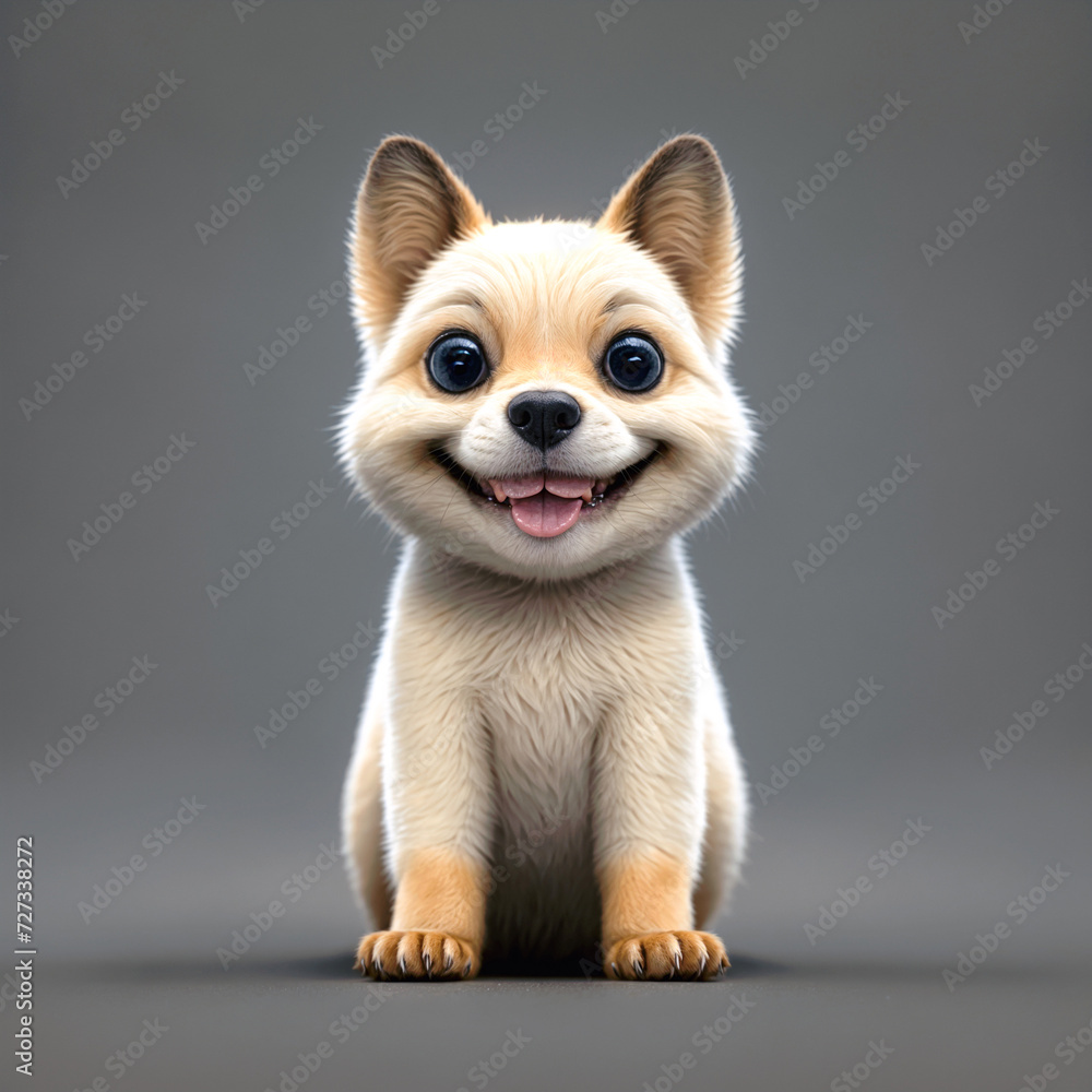 Obraz premium 3D Furry Frenzy: Floppy Ears, Big Whiskers, Wagging Tails, and Fin-tastic Fun. A Parade of Adorable 3D Critters! Cartoon Critters Come Alive: Playful Pups, Purrfect Cats, Towering Giraffes