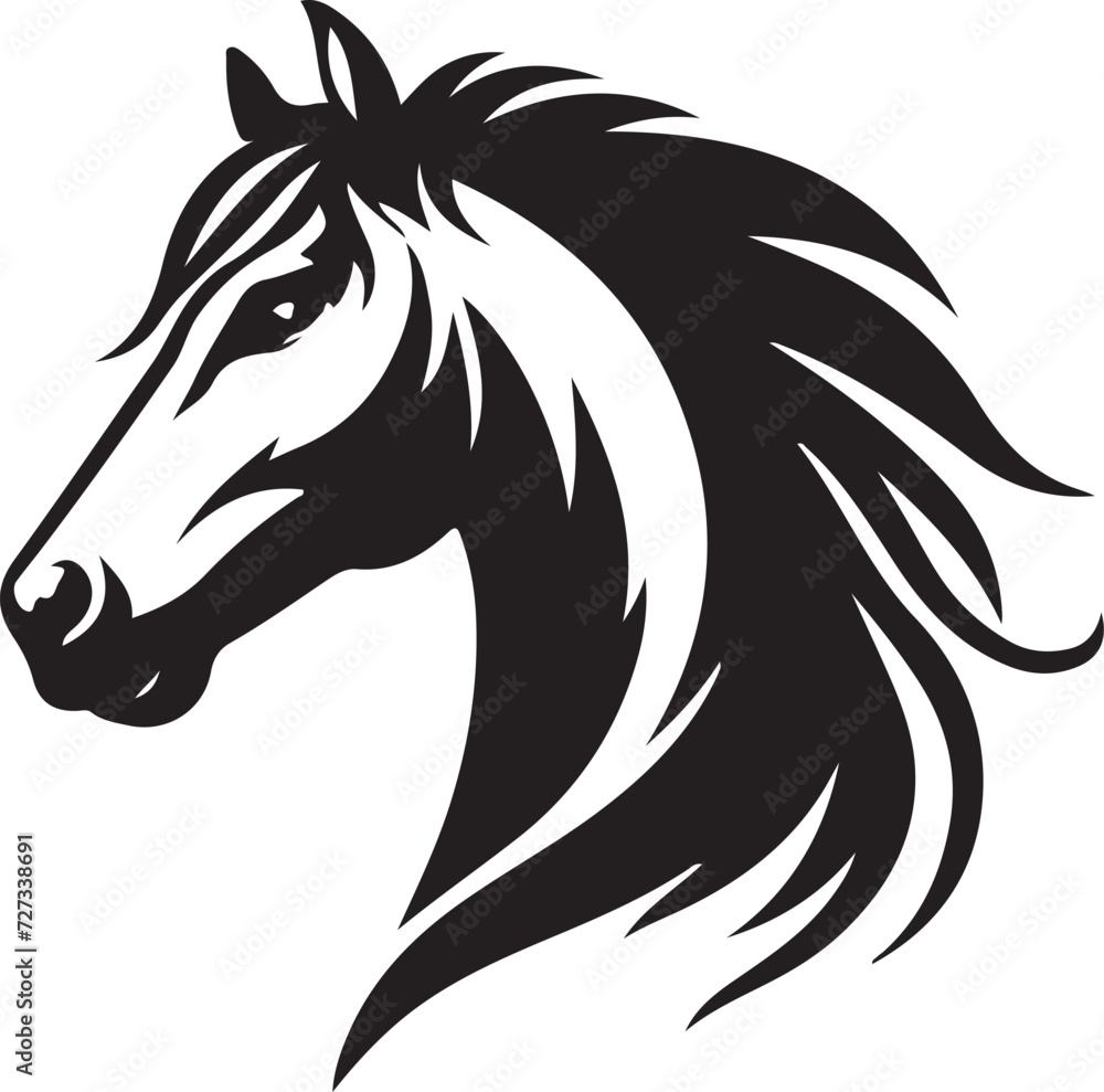 Horse Head Silhouette vector image, vector artwork of a horse head Horse Head Silhouette vector image, vector artwork of a horse head