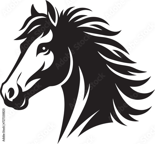 Wallpaper Mural Horse Head Silhouette vector image, vector artwork of a horse head Torontodigital.ca