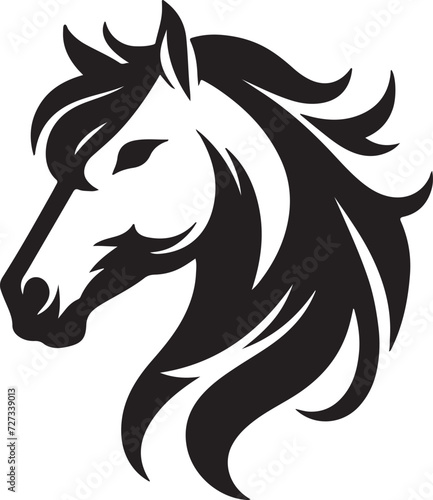 Horse Head Silhouette vector image, vector artwork of a horse head