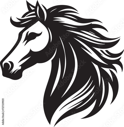 Horse Head Silhouette vector image, vector artwork of a horse head