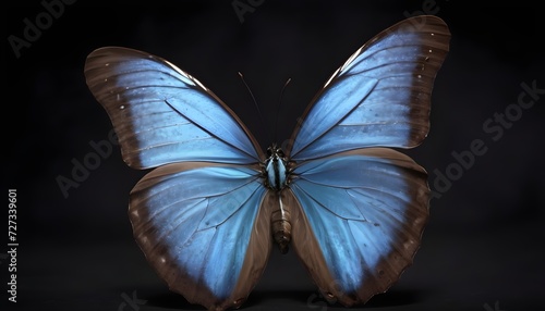 Morpho peleides butterfly, black background  photo