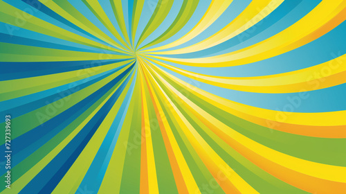 Sunshine yellow, fluorescent green, sapphire blue retro groovy background vector presentation design © Swaroop