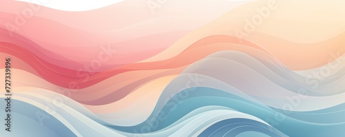 Abstract wallpaper of organic lines illustration with diffferent shades of colors, panorama. Generative Ai.