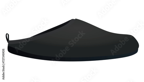 Black home footwear. vector illustration