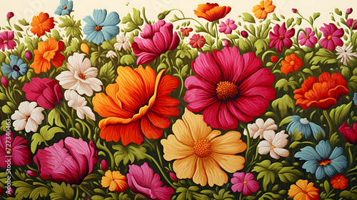 Wallpaper Mural Seamless flower background, colorful flower background Torontodigital.ca