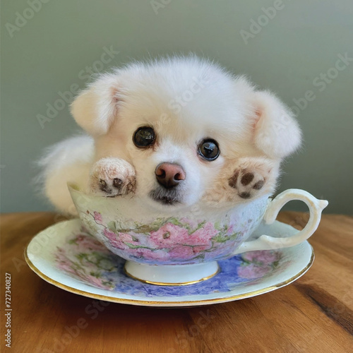 chihuahua puppy in a bowl