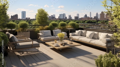 Create an urban rooftop garden oasis with container plants, comfortable seating, and panoramic city views to transform a rooftop into a vibrant and relaxing escapear