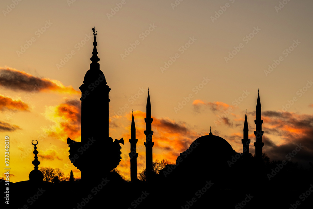 Suleymaniye and Sebsefa Mosque at Sunrise