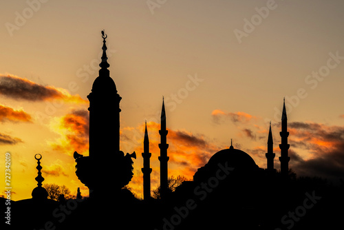 Suleymaniye and Sebsefa Mosque at Sunrise