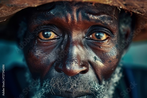 Portrait of Nigerian man close up detailed photography. Nigerian man. Horizontal format