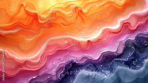 a vibrant abstract using watercolors and salt, showcasing the natural patterns and textures photo
