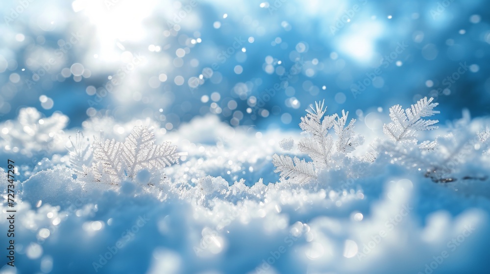 tranquil winter environment, with pristine white snowflakes that sparkle in the sunshine against a gentle blue sky. tranquil winter environment, with pristine white snowflakes that sparkle in the sunshine against a gentle blue sky.