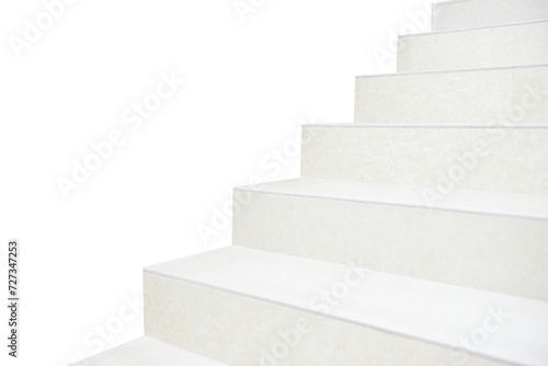 White marble staircase in the modern house in PNG isolated on transparent background