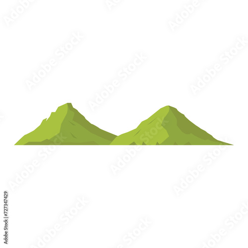 flat color vector mountain object