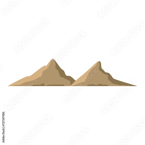 flat color vector mountain object