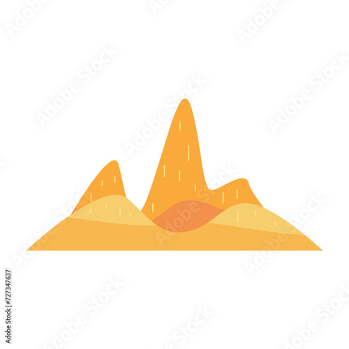 flat color vector mountain object