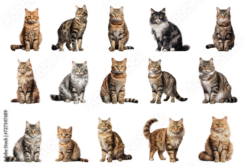 Cat vector set isolated on white background