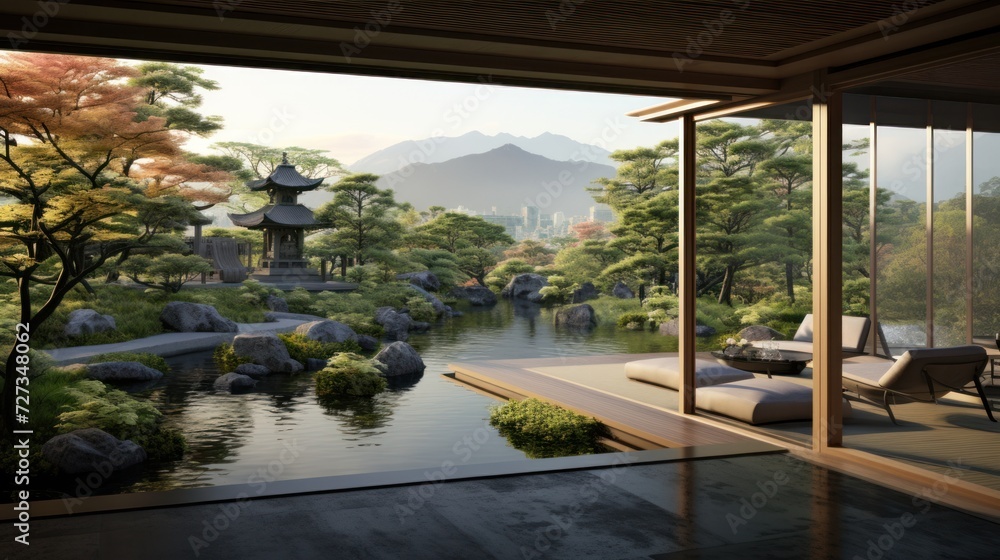 View from the beautiful residence to Japan Garden View from the beautiful residence to Japan Garden