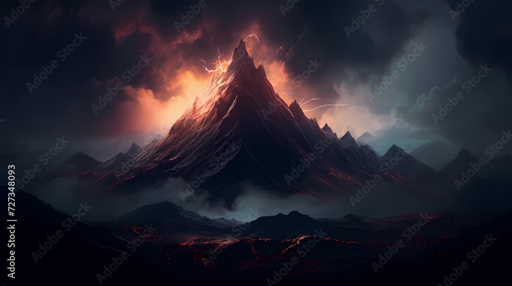 Stunning mountains, panoramic peaks PPT background