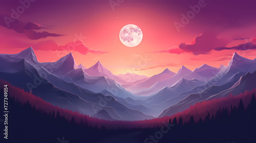 Stunning mountains, panoramic peaks PPT background