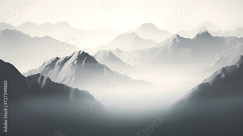 Stunning mountains  panoramic peaks PPT background