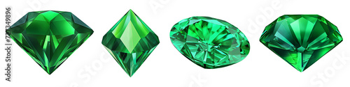 Green Diamond clipart collection, vector, icons isolated on transparent background