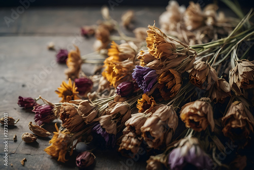 Concept photo of dried flowers photo