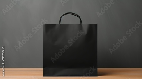 black paper bag. concept of sales, business, gifts