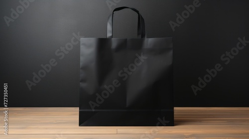 black paper bag. concept of sales, business, gifts