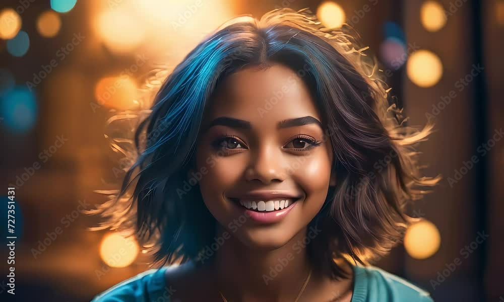 Sunlit Euphoria: A Black Queen's Grin Illuminates the Frame Sunlit Euphoria: A Black Queen's Grin Illuminates the Frame