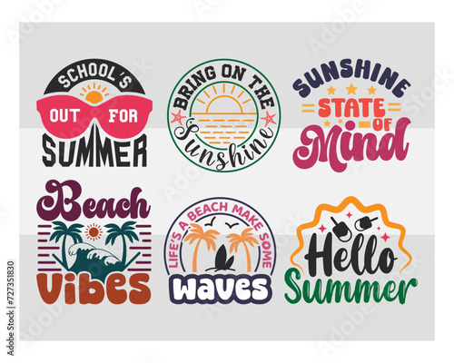 Lifes A beach Make Some Waves   Hello summer  Bring On The Sunshine  Beach Vibes  Beach Life  Schools Out For Summer  Retro Summer T-shirt