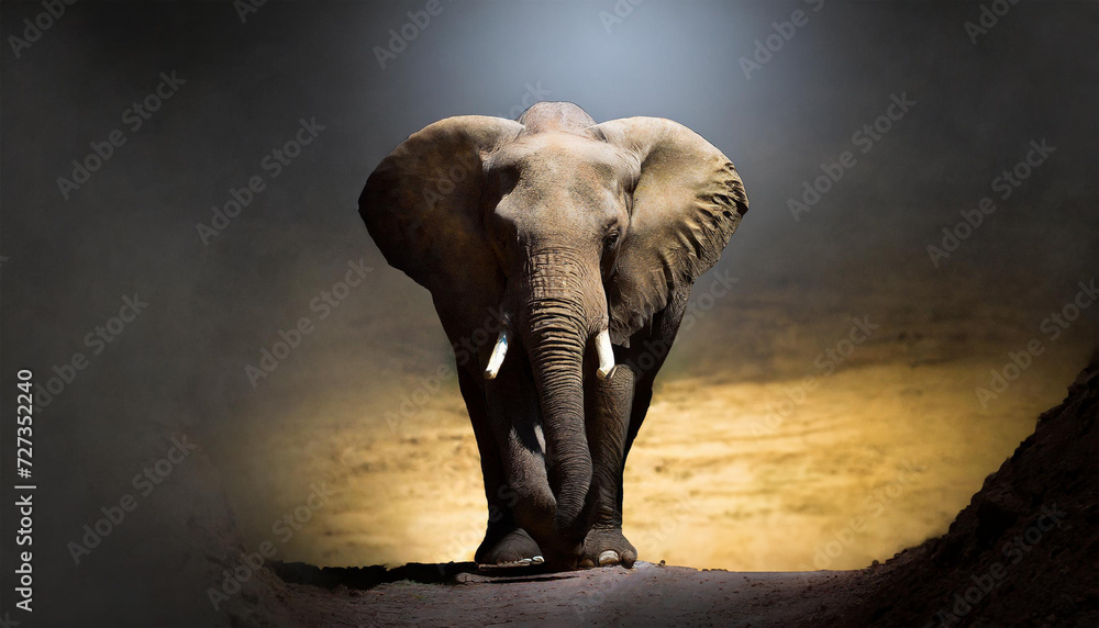 Elefant im Lichtschein