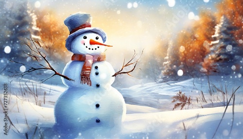 snowman in the snow © Frantisek