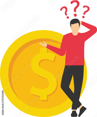 Where to invest, pay off debt or invest to earn profit, financial choice or alternative to make decision concept, businessman investor holding money coin thinking about investment.

