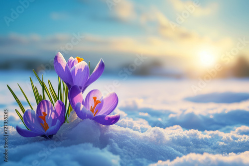Beautiful first spring flowers. Background with selective focus and copy space © top images