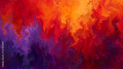 Abstract interpretation of a fiery sunset with vivid reds  oranges  and purples blending seamlessly wallpaper background