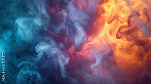 Ethereal smoke patterns in a cosmic color palette, evoking a sense of deep space mystery
