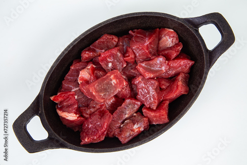 minced meat on a white background