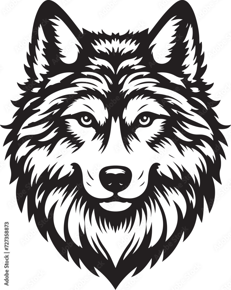 wolf head silhouette vector image, vector artwork of a wolf head wolf head silhouette vector image, vector artwork of a wolf head